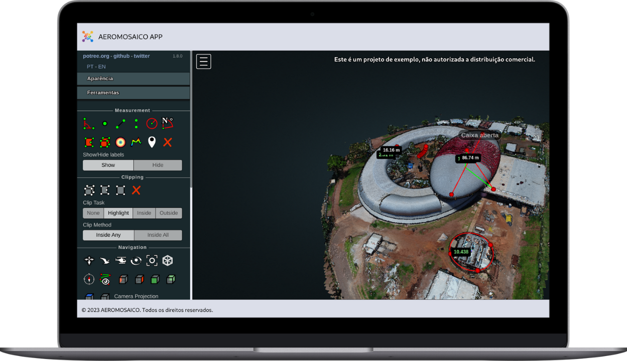 Demonstração do Aeromosaico APP